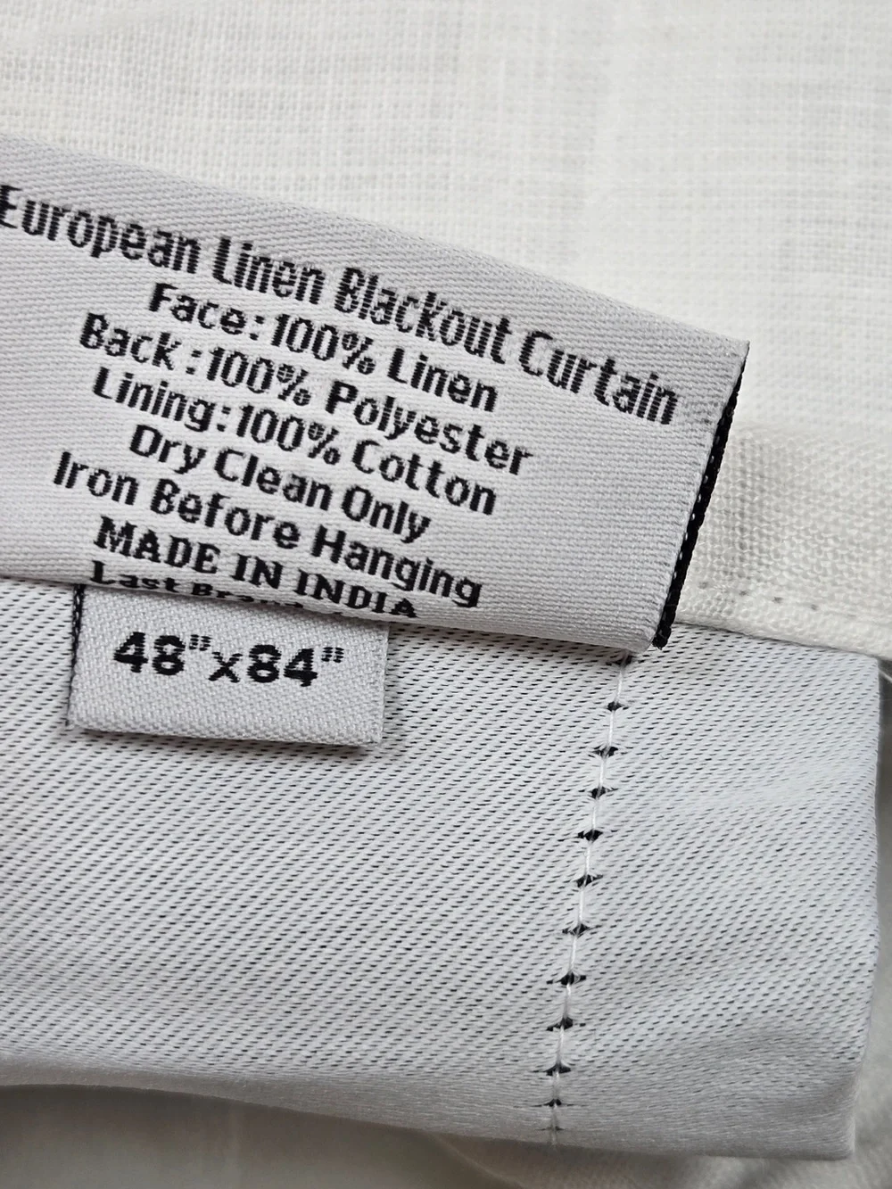 NWOT QUINCE Set Of 2 48x84 European Linen True Blackout Curtains White 9371